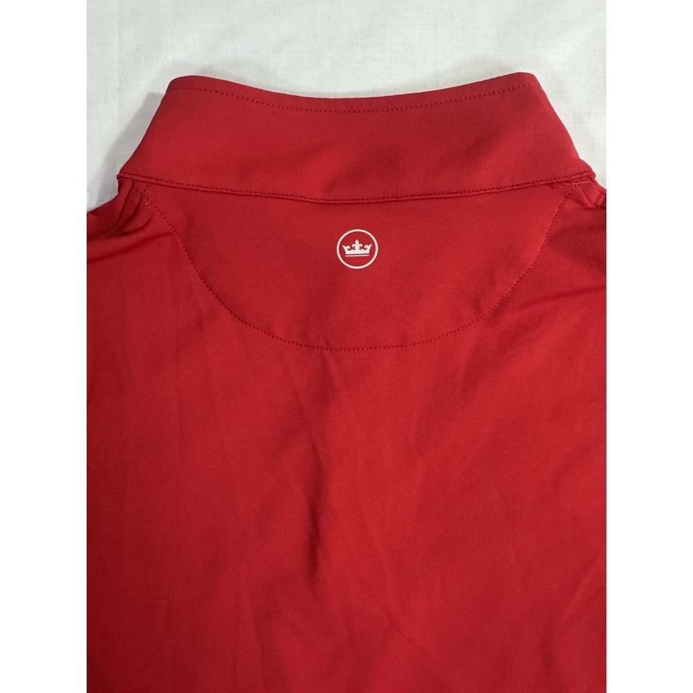 Peter Millar Sweater Mens Size XL Red Quarter 1/4 Zip Pullover Golf Crown Logo - Picture 7 of 7